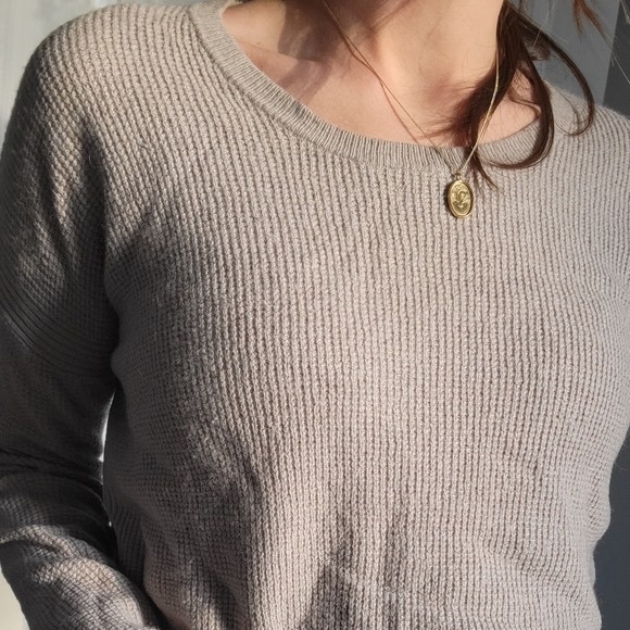 TNA // “Penny” waffle knit crewneck alpaca wool blend sweater - Picture 3 of 4